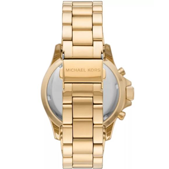 Michael Kors Everest Chronograph Gold Tone 42MM Turquoise Baguette Watch - Picture 3 of 8